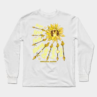 Osteosarcoma Awareness - Sunflower leopard faith love fight Long Sleeve T-Shirt